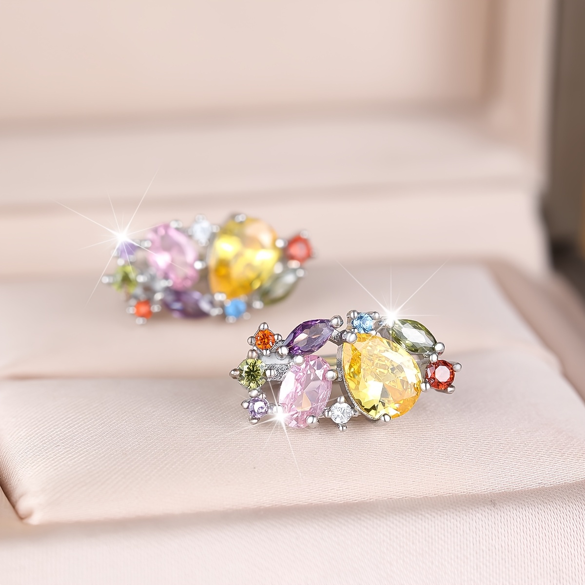 Luxurious Personalized Silvery Earrings for Parties